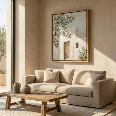 Πινακας σε καμβά CYCLADES OLIVE TREE - Παραθαλασσιες πολεις και χωρια Sticky 2