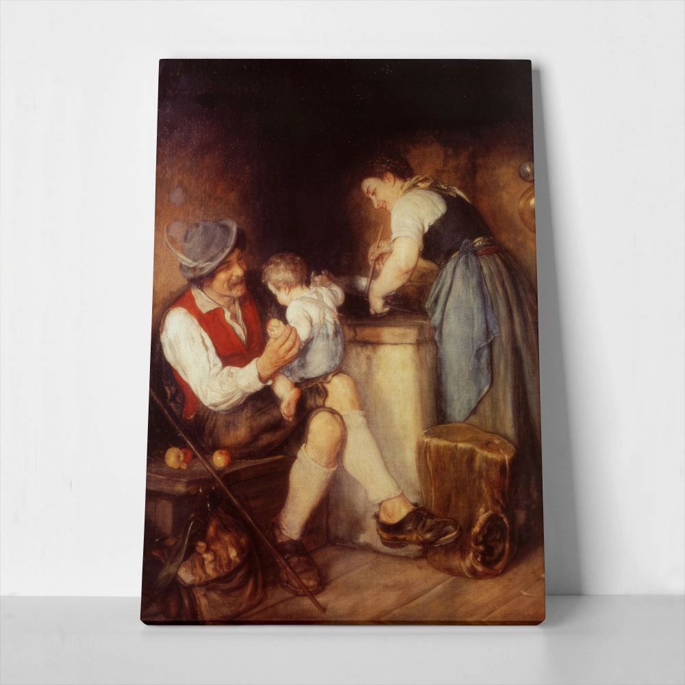 Πινακας σε καμβά ΝΙΚΟΛΑΟΣ ΓΥΖΗΣ - Η ΧΑΡΑ ΤΩΝ ΓΟΝΕΩΝ