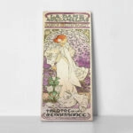 Πίνακας Πανοραμικός σε καμβά ALPHONSE MUCHA - LA DAME AUX CAMELIAS