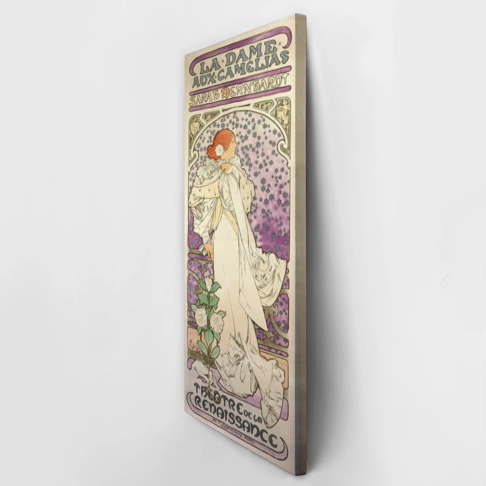 Πίνακας Πανοραμικός σε καμβά ALPHONSE MUCHA - LA DAME AUX CAMELIAS