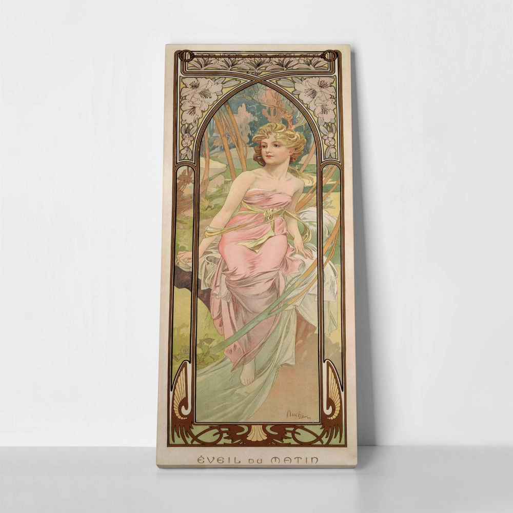Πίνακας Πανοραμικός σε καμβά ALPHONSE MUCHA - MORNING AWAKENING