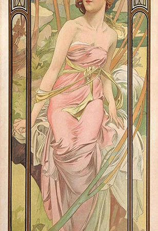 Πίνακας Πανοραμικός σε καμβά ALPHONSE MUCHA - MORNING AWAKENING - Alphonse Mucha Sticky 5