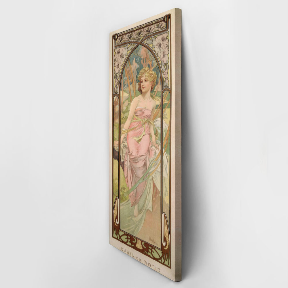 Πίνακας Πανοραμικός σε καμβά ALPHONSE MUCHA - MORNING AWAKENING