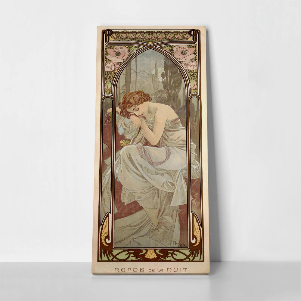 Πίνακας Πανοραμικός σε καμβά ALPHONSE MUCHA - NIGHT'S REST