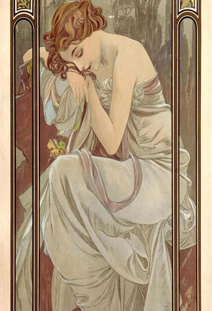 Πίνακας Πανοραμικός σε καμβά ALPHONSE MUCHA - NIGHT'S REST - Alphonse Mucha Sticky 5