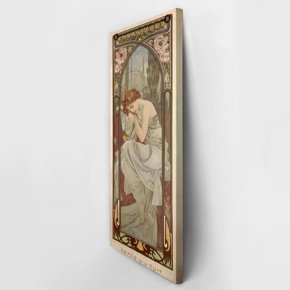 Πίνακας Πανοραμικός σε καμβά ALPHONSE MUCHA - NIGHT'S REST