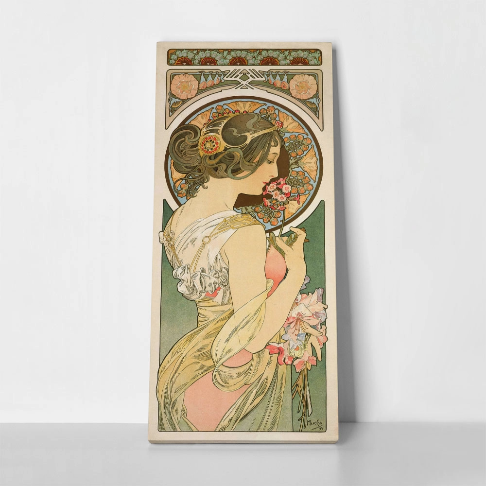 Πίνακας Πανοραμικός σε καμβά ALPHONSE MUCHA - PRIMROSE