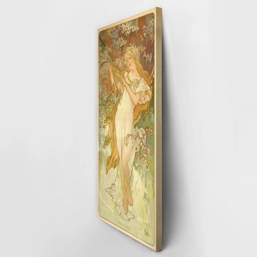 Πίνακας Πανοραμικός σε καμβά ALPHONSE MUCHA - SPRING PRINTEMPS