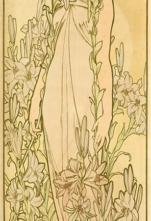 Πίνακας Πανοραμικός σε καμβά ALPHONSE MUCHA - THE LILY - Alphonse Mucha Sticky 5
