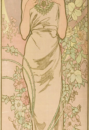 Πίνακας Πανοραμικός σε καμβά ALPHONSE MUCHA - THE ROSE - Alphonse Mucha Sticky 5