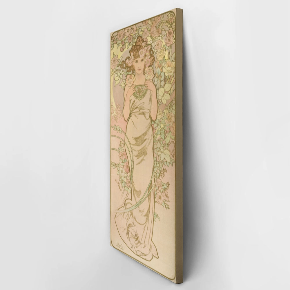 Πίνακας Πανοραμικός σε καμβά ALPHONSE MUCHA - THE ROSE