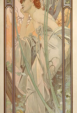 Πίνακας Πανοραμικός σε καμβά ALPHONSE MUCHA - TIMES OF THE DAY - Alphonse Mucha Sticky 5