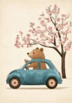 Πινακας σε καμβά BEAR DRIVING