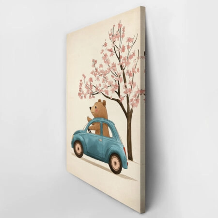 Πινακας σε καμβά BEAR DRIVING - Παιδικοι και set Sticky 2