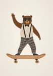 Πινακας σε καμβά BEAR ON SKATEBOARD