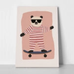 Πινακας σε καμβά BEAR SKATER
