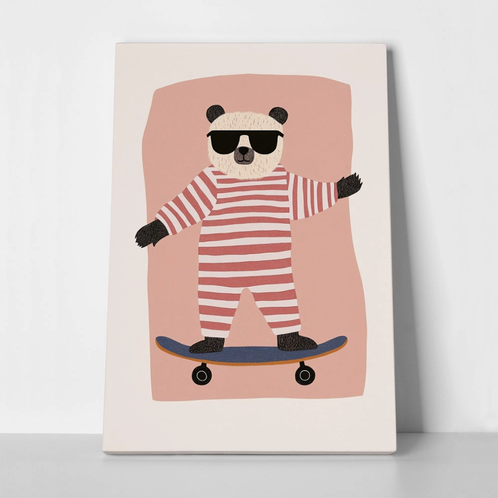 Πινακας σε καμβά BEAR SKATER