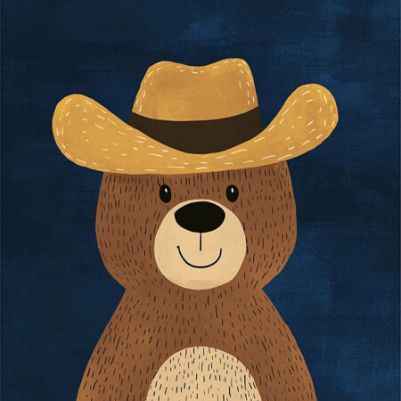 Πινακας σε καμβά BEAR WITH A HAT - Παιδικοι και set Sticky 5