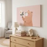 Πινακας σε καμβά BEAR WITH FLOWER