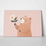 Πινακας σε καμβά BEAR WITH FLOWER