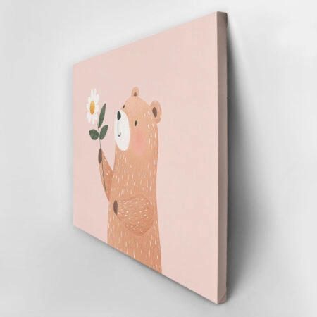 Πινακας σε καμβά BEAR WITH FLOWER - Παιδικοι και set Sticky 2