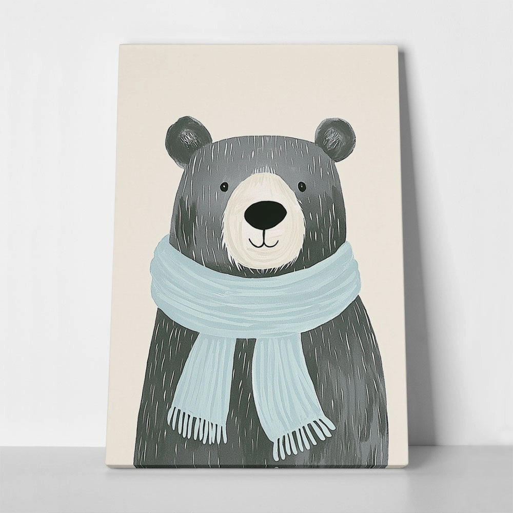 Πινακας σε καμβά BEAR WITH SCARF