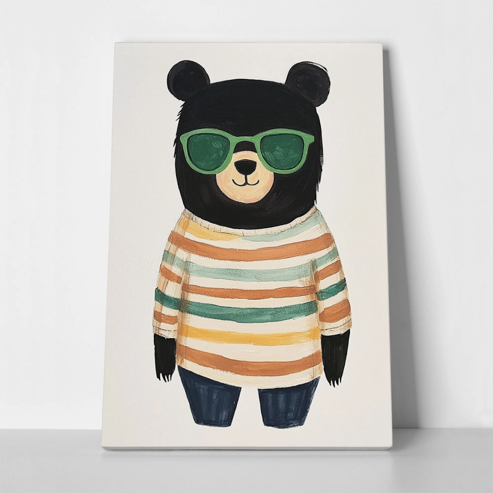 Πινακας σε καμβά BEAR WITH SUNGLASSES