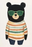 Πινακας σε καμβά BEAR WITH SUNGLASSES