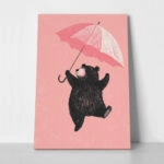 Πινακας σε καμβά BEAR WITH UMBRELLA