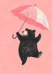Πινακας σε καμβά BEAR WITH UMBRELLA