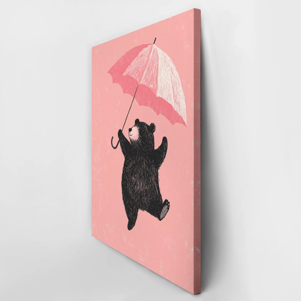 Πινακας σε καμβά BEAR WITH UMBRELLA