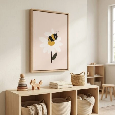 Πινακας σε καμβά BEE ON FLOWER - Παιδικοι και set Sticky 2