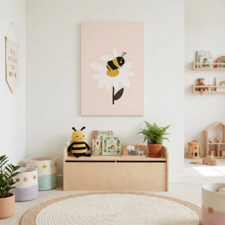 Πινακας σε καμβά BEE ON FLOWER - Παιδικοι και set Sticky 4