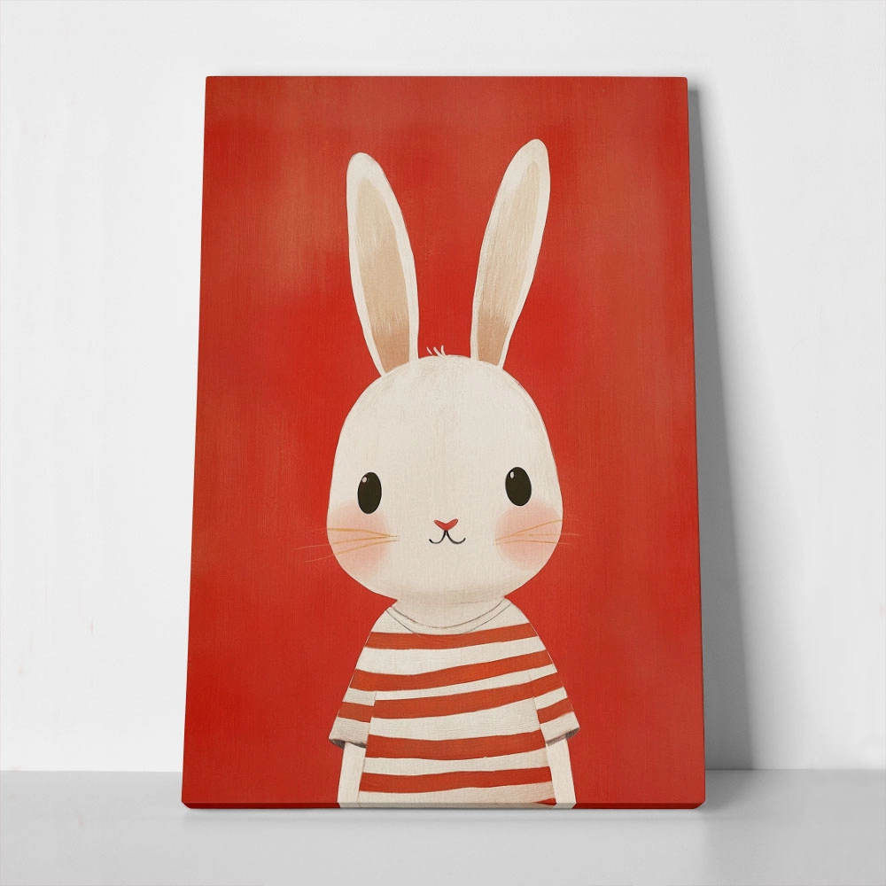 Πινακας σε καμβά BUNNY ON RED