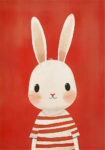 Πινακας σε καμβά BUNNY ON RED