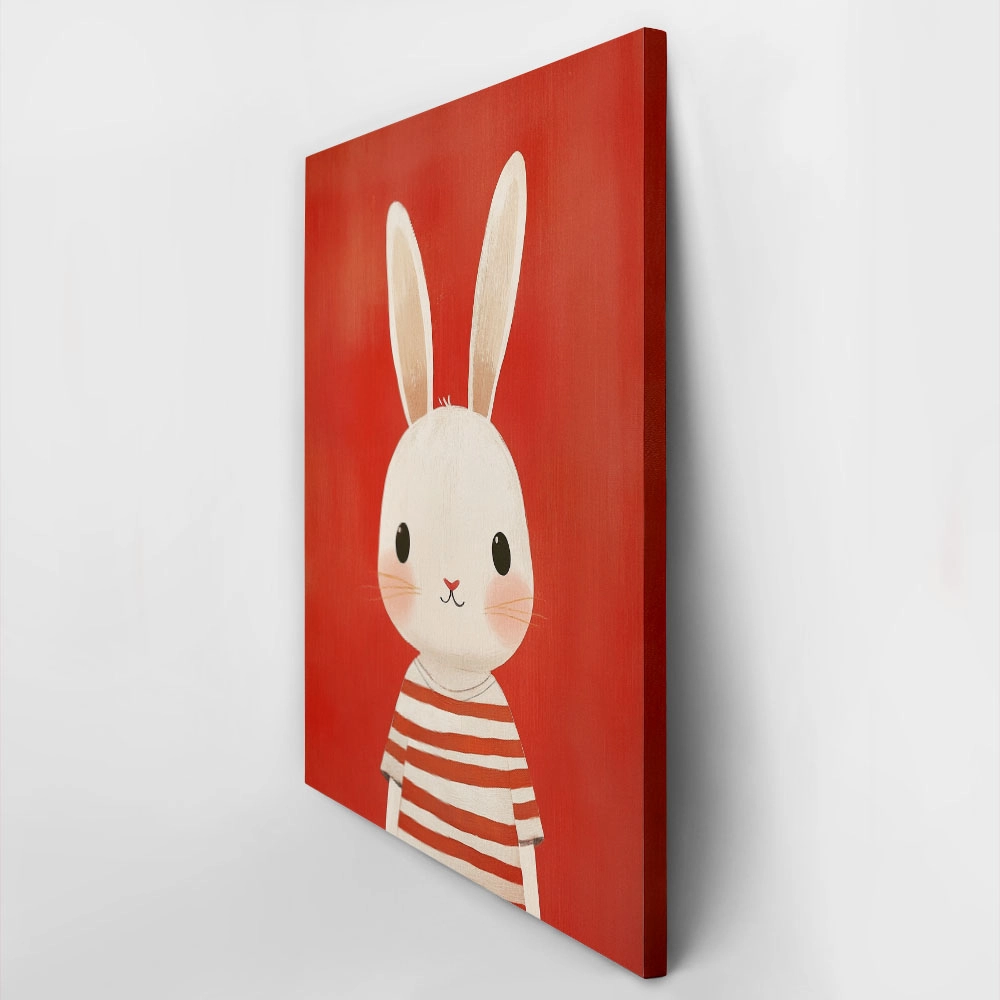 Πινακας σε καμβά BUNNY ON RED