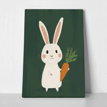 Πινακας σε καμβά BUNNY WITH CARROT - Παιδικοι και set