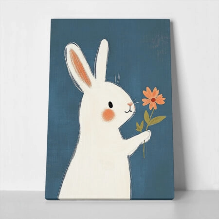 Πινακας σε καμβά BUNNY WITH FLOWER - Παιδικοι και set