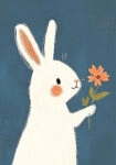 Πινακας σε καμβά BUNNY WITH FLOWER