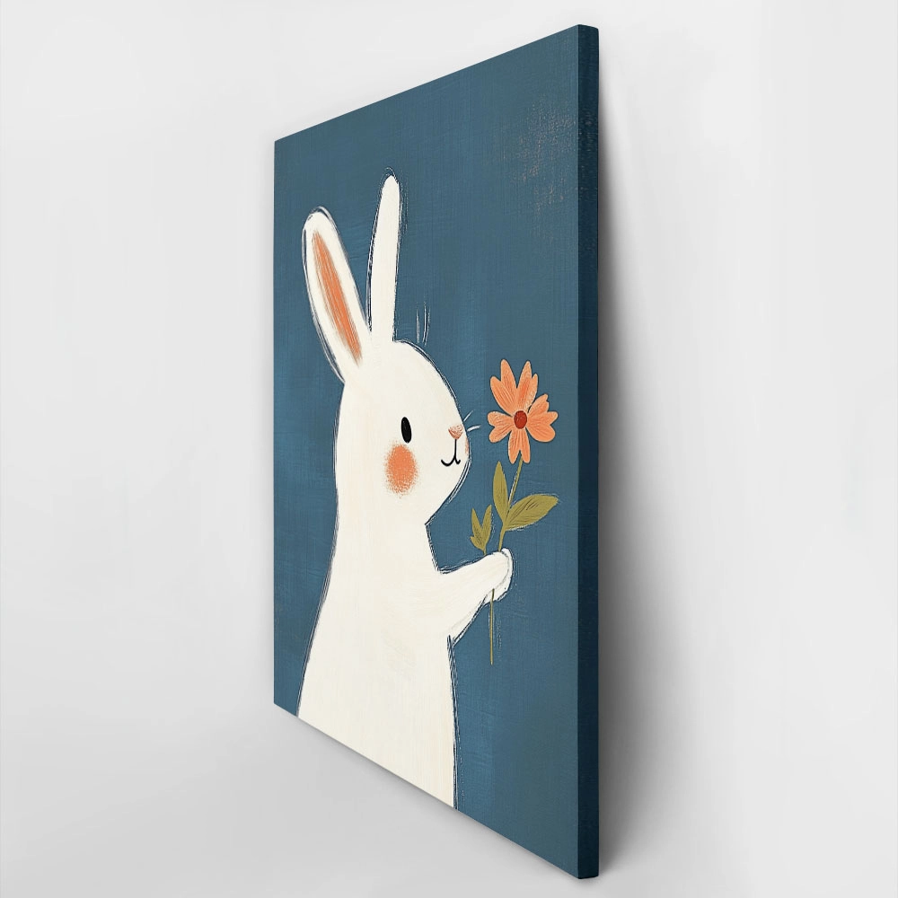Πινακας σε καμβά BUNNY WITH FLOWER
