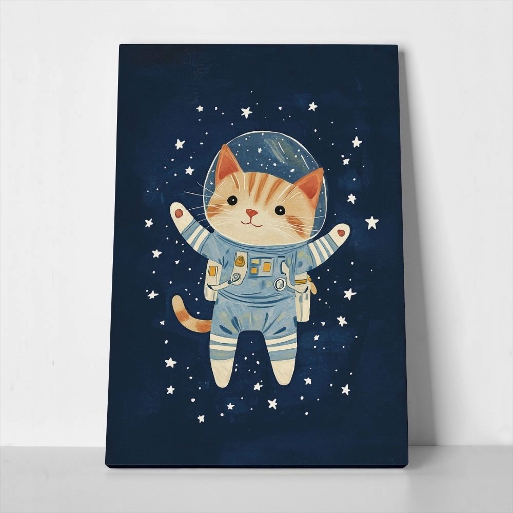 Πινακας σε καμβά CAT ASTRONAUT