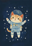Πινακας σε καμβά CAT ASTRONAUT