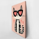 Πινακας σε καμβά CAT WITH HEART GLASSES
