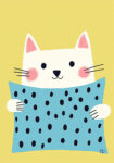 Πινακας σε καμβά CAT WITH PILLOW