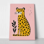 Πινακας σε καμβά CHEETAH ON PINK