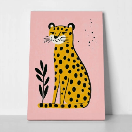 Πινακας σε καμβά CHEETAH ON PINK - Παιδικοι και set