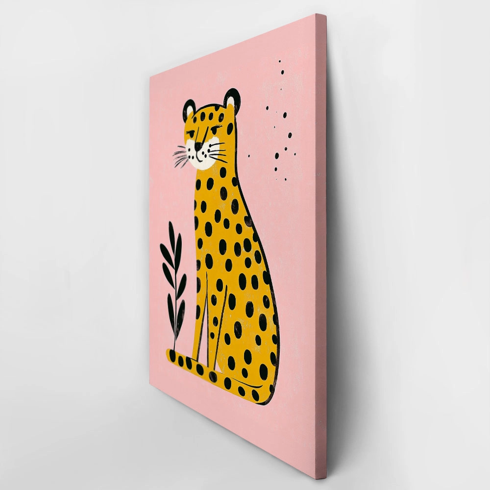 Πινακας σε καμβά CHEETAH ON PINK
