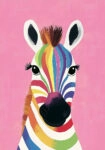 Πινακας σε καμβά COLORFUL ZEBRA