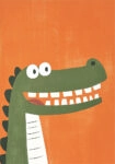 Πινακας σε καμβά CROCODILE ON ORANGE