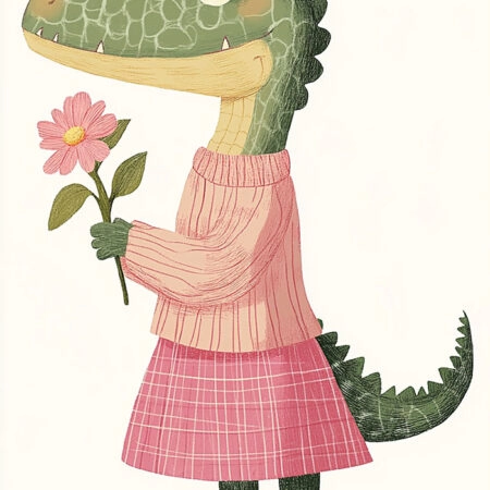 Πινακας σε καμβά CROCODILE WITH FLOWER - Παιδικοι και set Sticky 5